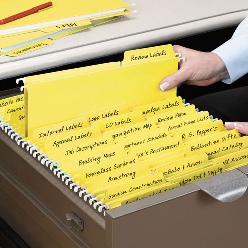 Smead FasTab Hanging Folders, Letter Size, 1/3-Cut Tab, Yellow, 20/Box