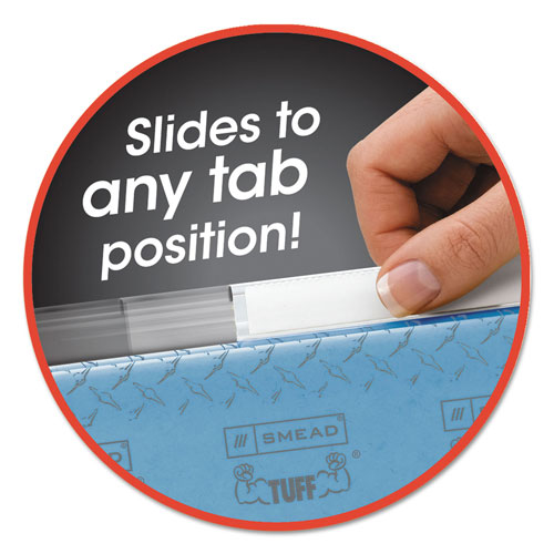 Smead Easy Slide Hanging Folder Tab, 1/3-Cut Tabs, White/Clear, 3.5