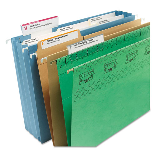 Smead Viewables Hanging Folder Tab Label Pack Refill, 1/3-Cut Tabs, Assorted Colors, 3.5