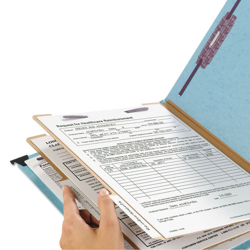 Smead FasTab Hanging Pressboard Classification Folders, Letter Size, 2 Dividers, Blue