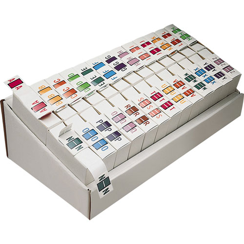 Smead A-Z Color-Coded End Tab Filing Labels, L, 1 x 1.25, White, 500/Roll