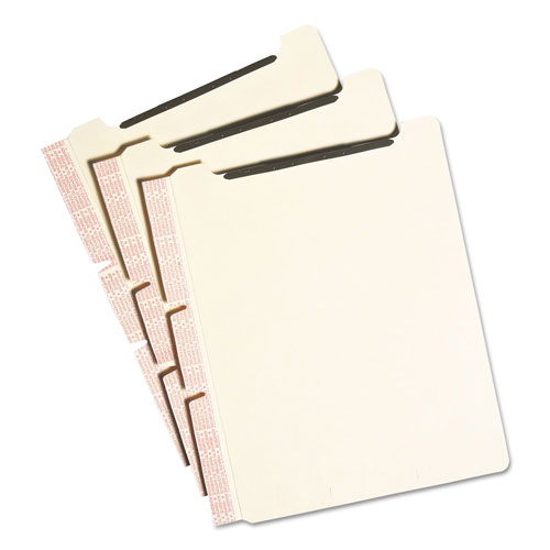 Smead Self-Adhesive Folder Dividers for Top/End Tab Folders w/ 2-Prong Fasteners, Letter Size, Manila, 25/Pack