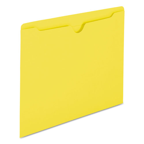 Smead Colored File Jackets with Reinforced Double-Ply Tab, Straight Tab, Letter Size, Yellow, 100/Box