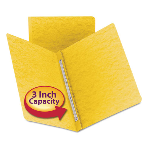 Smead Side Opening Press Guard Report Cover, Prong Fastener, Letter, Yellow