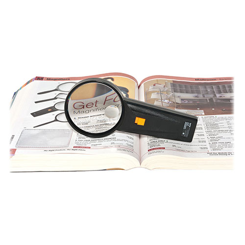 Sparco Illuminated Magnifier, Round,2X Main/4X Bifocal, 3"Diameter