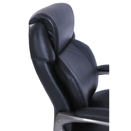 SertaPedic Cosset High-Back Executive Chair, Supports up to 275 lbs., Black Seat/Black Back, Slate Base