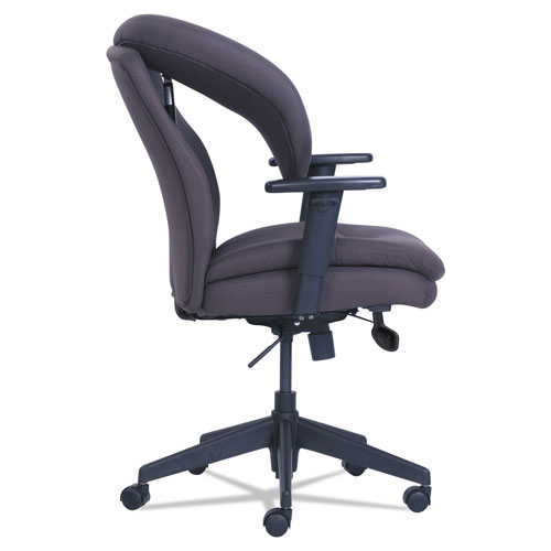 SertaPedic Cosset Ergonomic Task Chair, Supports up to 275 lbs., Gray Seat/Gray Back, Black Base