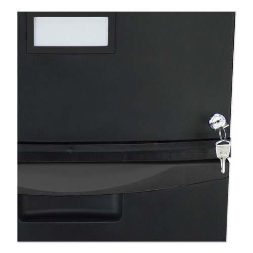 Storex Two-Drawer Mobile Filing Cabinet, 14.75w x 18.25d x 26h, Black