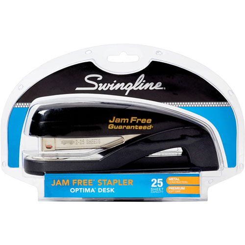 Swingline Optima Full Strip Desk Stapler, 25-Sheet Capacity, Graphite Black