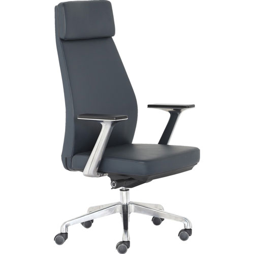 StyleWorks NYC Highback Executive Chair - Charcoal Vinyl, Foam Seat - Charcoal Vinyl Back - High Back - 5-star Base - Charcoal - Yes - 1 Each