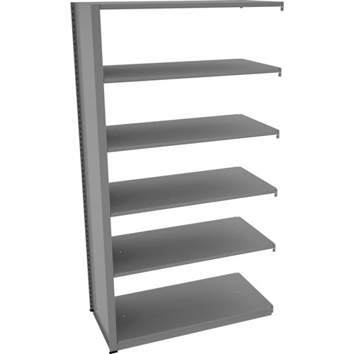 Tennsco Capstone Shelving 48"W 6-shelf Unit, 88" Height x 48" Width x 24" Depth, Medium Gray, Steel