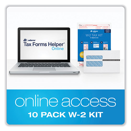 Adams Business Forms Six-Part W-2 Online Tax Kit, Six-Part Carbonless, 5.5 x 8, 10/Pack
