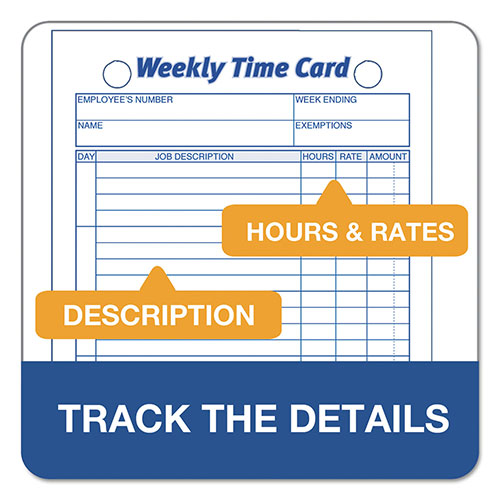 TOPS Weekly Employee Time Cards, One Side, 4.25 x 6.75, 100/Pack