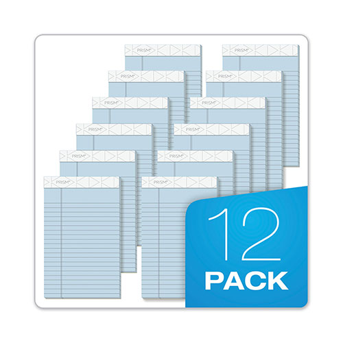 TOPS Prism + Colored Writing Pads, Narrow Rule, 50 Pastel Blue 5 x 8 Sheets, 12/Pack