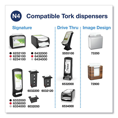Tork Xpressnap Interfold Dispenser Napkins, 2-Ply, 6.5 x 8.5, White, 500/Pack, 12 Packs/Carton