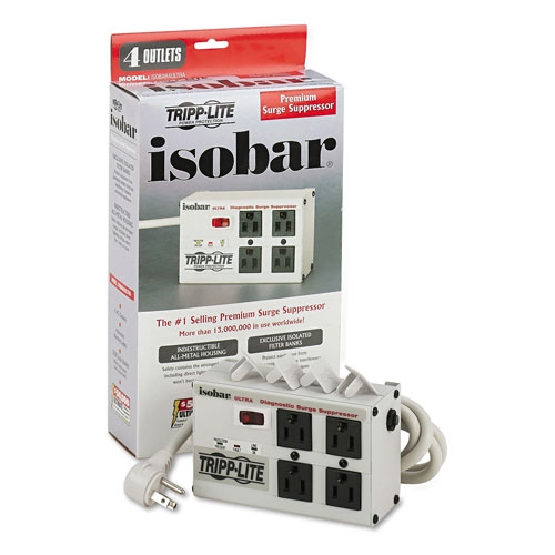 Tripp Lite ISOBAR4ULTRA Computer Gray Isobar Ultra 4 SurSuppressor, 4 Outlets
