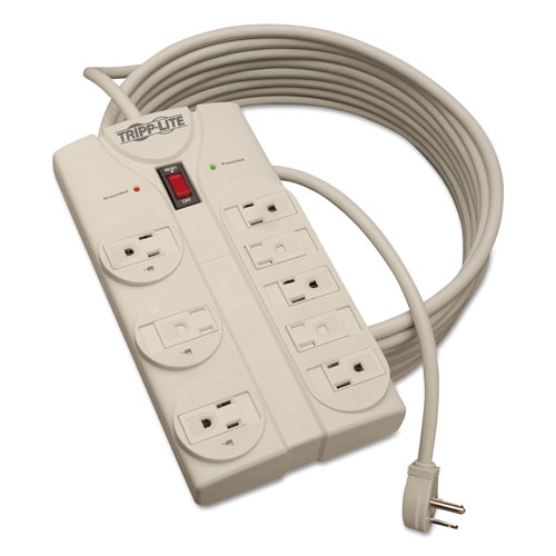 Tripp Lite Protect It! Surge Protector, 8 Outlets, 25 ft. Cord, 1440 Joules, Light Gray