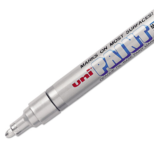 uni®-Paint Permanent Marker, Medium Bullet Tip, Metallic Silver