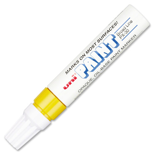 uni®-Paint Permanent Marker, Broad Chisel Tip, Yellow