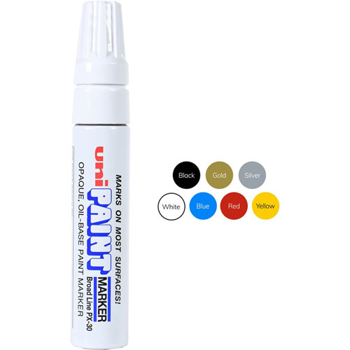uni®-Paint Permanent Marker, Broad Chisel Tip, White