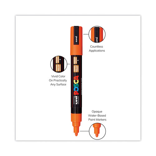 Uni-Ball POSCA Permanent Specialty Marker, Medium Bullet Tip, Assorted Colors, 16/Pack