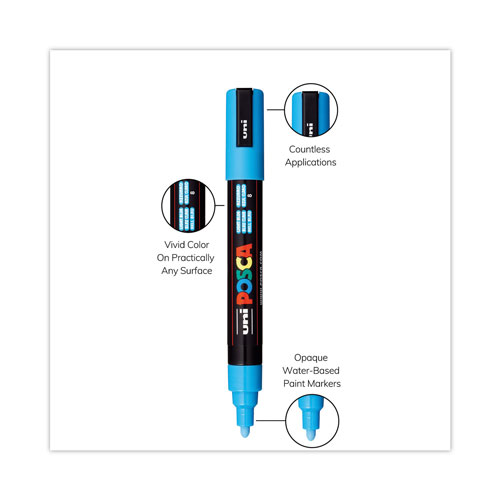 Uni-Ball POSCA Permanent Specialty Marker, Medium Bullet Tip, Assorted Colors, 8/Pack