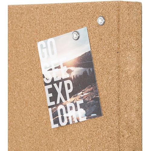 U Brands Cork Canvas Bulletin Board - Natural Cork Surface - Self-healing, Durable, Mounting System, Tackable, Frameless