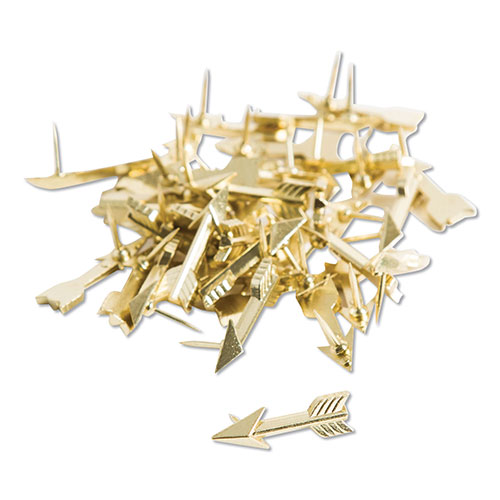 U Brands Fashion Push Pins, Steel, Gold, 3/8