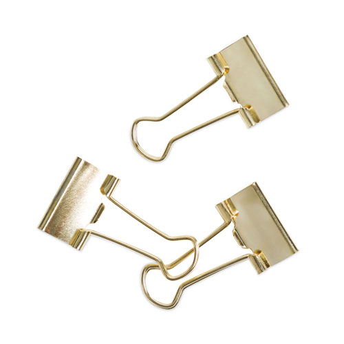 U Brands Binder Clips, Small, Gold, 72/Pack