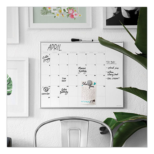 U Brands Magnetic Dry Erase Undated One Month Calendar Board, 20 x 16, White