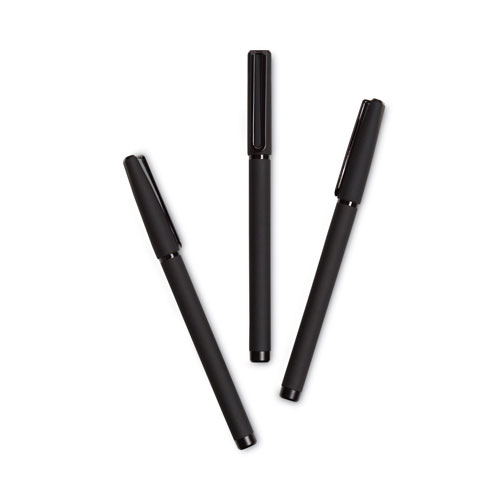 U Brands Catalina Porous Point Pen, Stick, Fine 0.7 mm, Black Ink, Black Barrel, 12/Pack