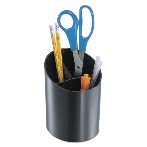 Universal Recycled Big Pencil Cup, Plastic, 4 1/4 dia. x 5 3/4, Black