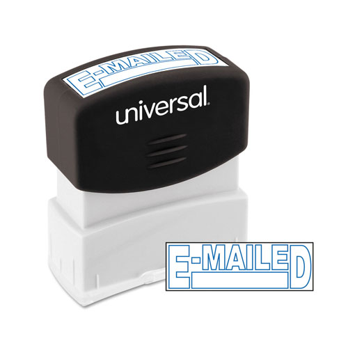 Universal Message Stamp, E-MAILED, Pre-Inked One-Color, Blue