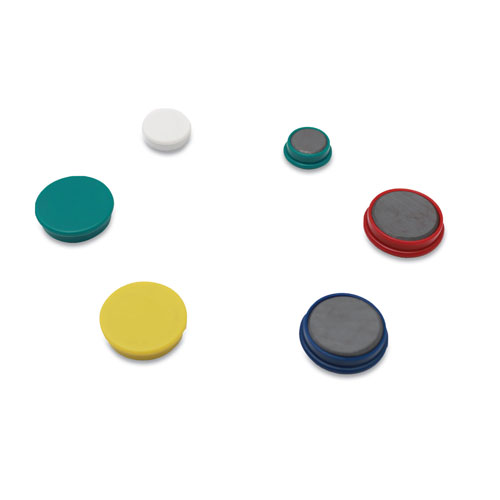 Universal High-Intensity Assorted Magnets, Circles, Assorted Colors, 0.75