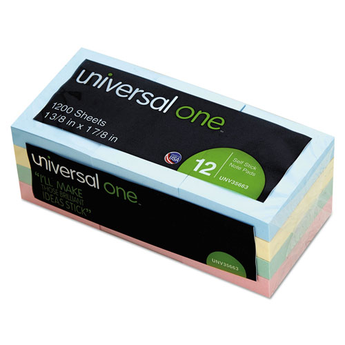 Universal Self-Stick Note Pads, 1.5