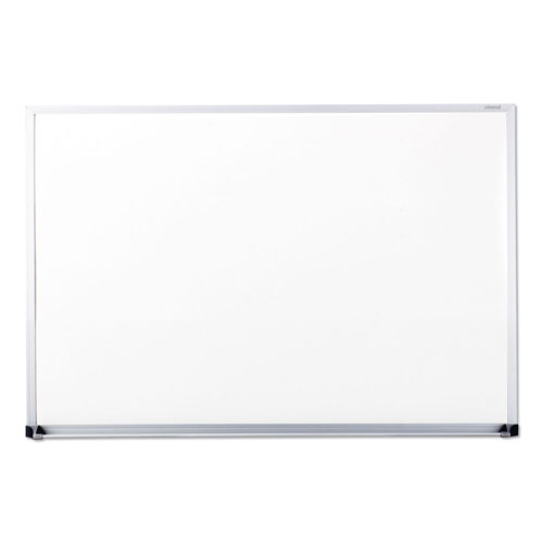 Universal Melamine Dry Erase Board with Aluminum Frame, 36 x 24, White Surface, Anodized Aluminum Frame