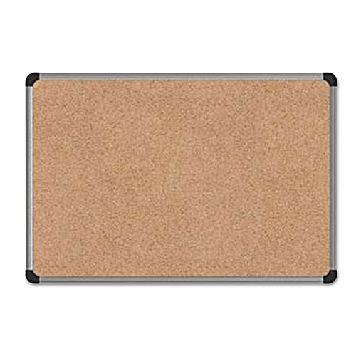 Universal Cork Board with Aluminum Frame, 36 x 24, Natural Surface