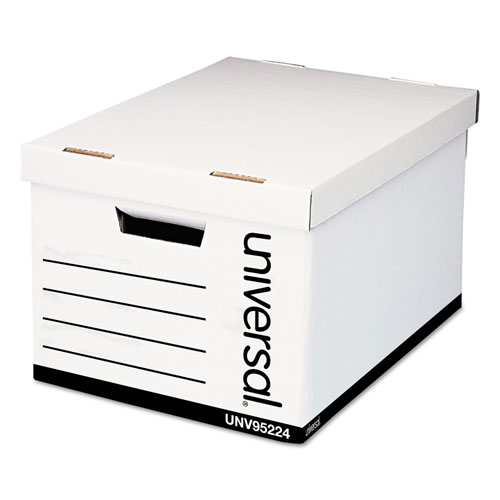 Universal Heavy-Duty Fast Assembly Lift-Off Lid Storage Box, Letter/Legal Files, White, 12/Carton