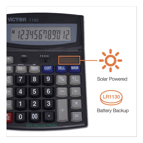 Victor 1190 Executive Desktop Calculator, 12-Digit LCD