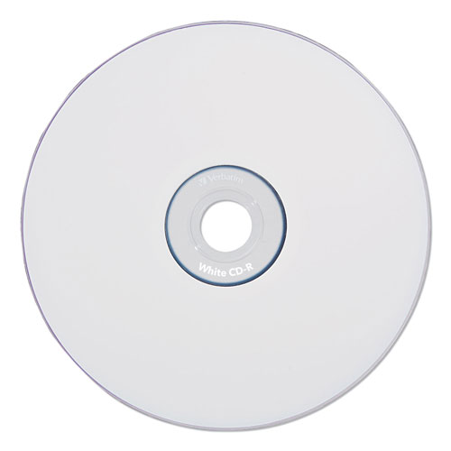 Verbatim CD-R Discs, 700MB/80min, 52x, Spindle, White, 100/Pack