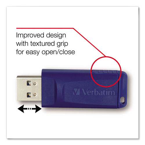 Verbatim Store 'n' Go USB Flash Drive, 64 GB, Assorted Colors, 2/Pack