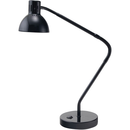 Victory Light V-Light LED Gooseneck Desk Lamp - 18" Height - 5 W LED Bulb - Glossy Black