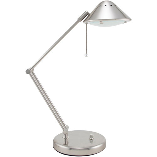 Victory Light V-Light Halogen Desk Lamp - 15" Height - 50 W Halogen Bulb - Black Chrome