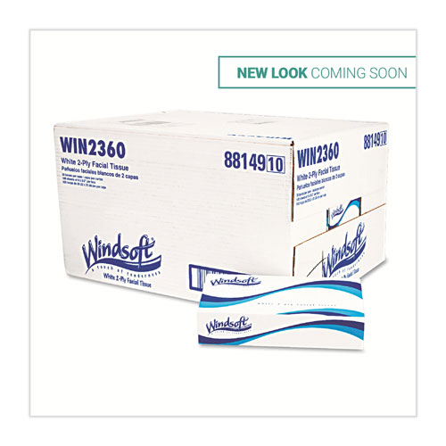 Windsoft Pop-Up Box 2-Ply Facial Tissue, Case of 30