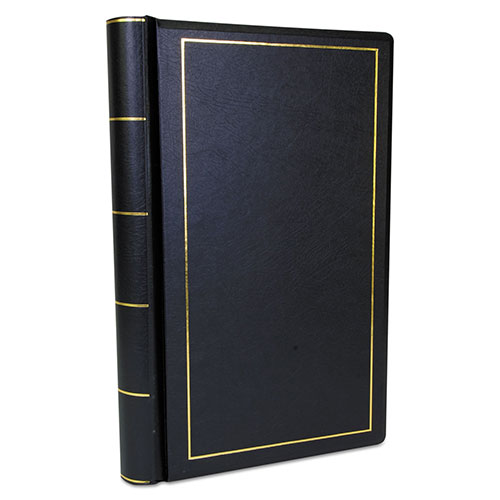 Wilson Jones Looseleaf Minute Book, Black Leather-Like Cover, 250 Unruled Pages, 8 1/2 x 14