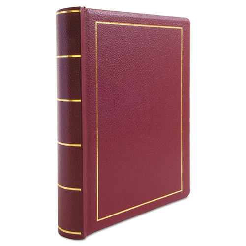 Wilson Jones Looseleaf Minute Book, Red Leather-Like Cover, 250 Unruled Pages, 8 1/2 x 11