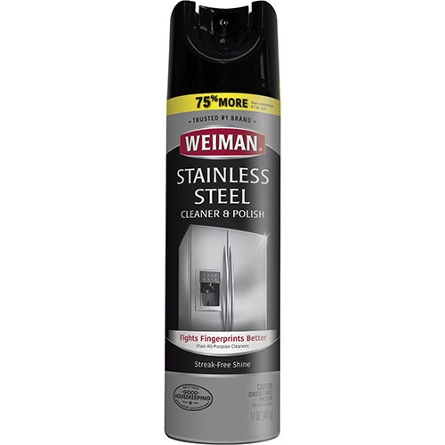 Weiman Products Stainless Steel Cleaner/Polish - Aerosol - 17 oz (1.06 lb) - 6 / Carton
