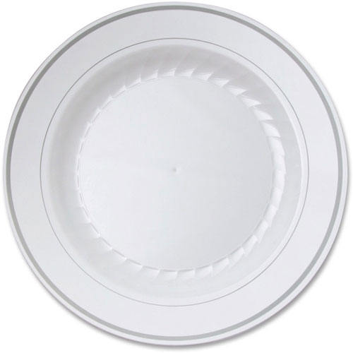 Comet Masterpiece Round Plate, 10.25" Diameter Plate, Plastic, Disposable, White, 120 Piece(s)/Carton