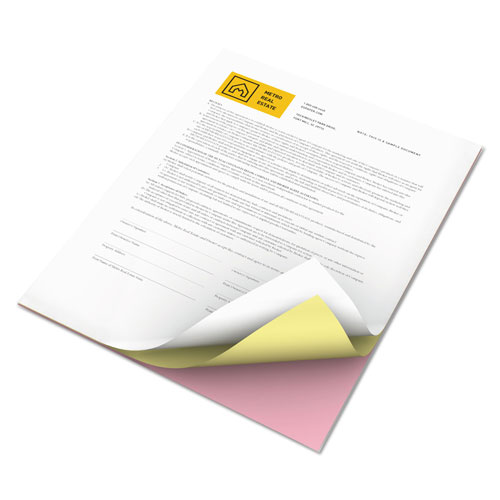 Xerox Revolution Carbonless 3-Part Paper, 8.5 x 11, Pink/Canary/White, 5, 010/Carton