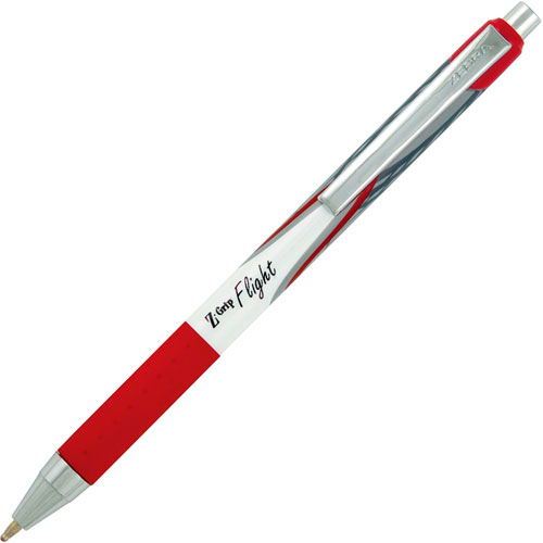 Zebra Pen Z-Grip Flight Retractable Ballpoint Pen, 1.2 mm, Red